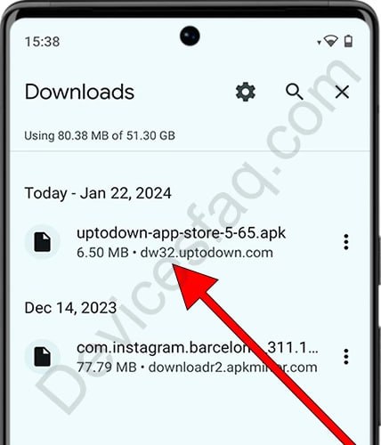 Step 3: Tap the downloaded APK file